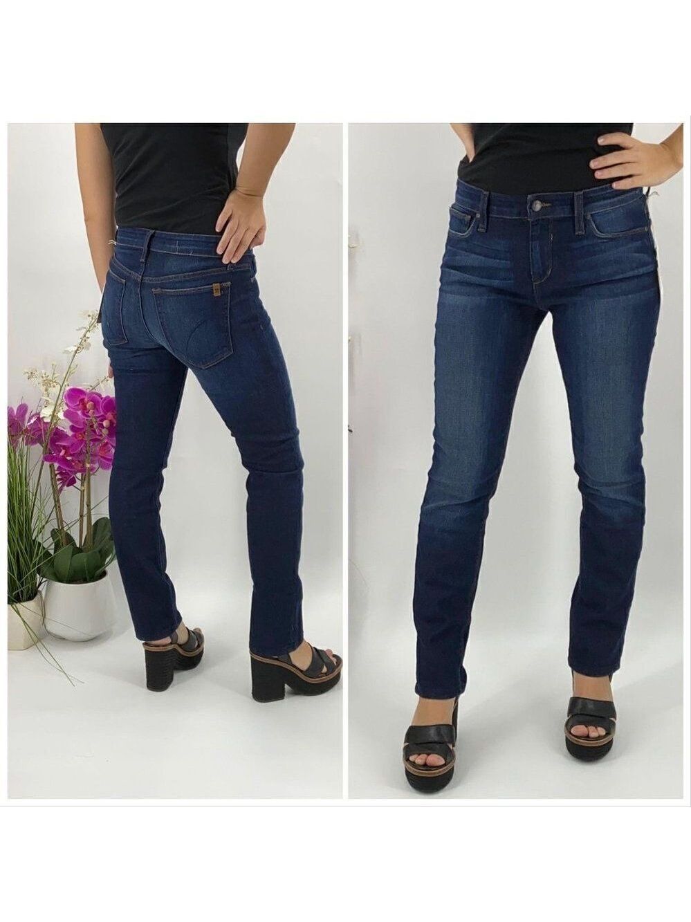 Joe's Flawless NWT Skinny Stretch Cuff Crop Women's 26 Blue Jeans